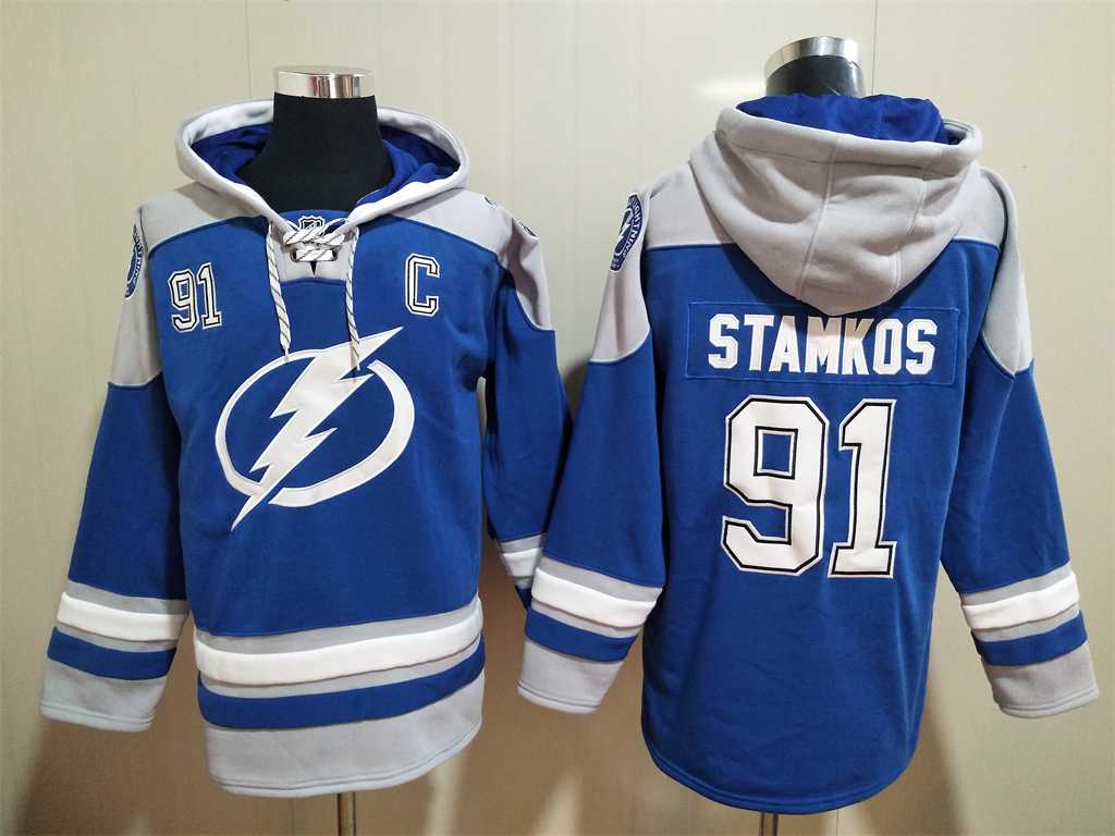 Lightning 91 Steve Stamkos Blue All Stitched Sweatshirt Hoodie,We sell and wholesale Lightning 91 Steve Stamkos Blue All Stitched Sweatshirt Hoodie on line form chian!